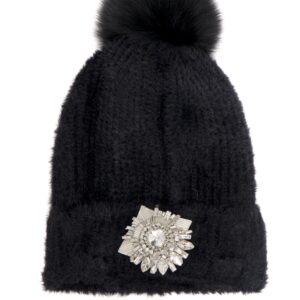 CAPPELLO CON POM-POM E ACCESSORIO