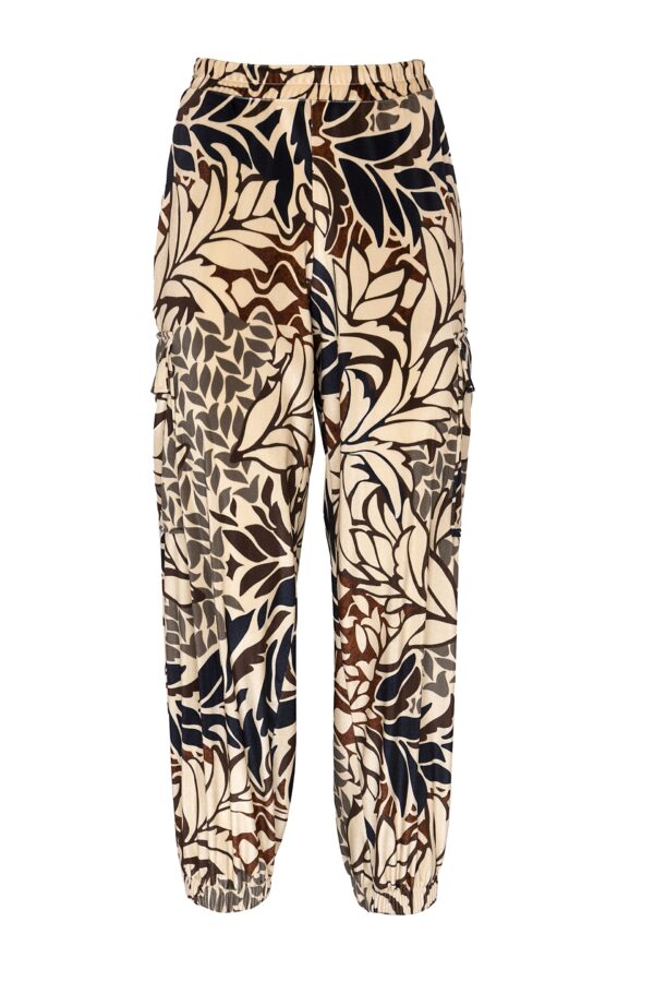 PANTALONE CARGO IN VELLUTO STAMPATO