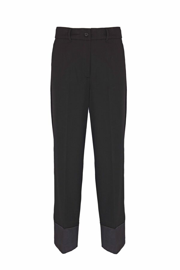 PANTALONE CON RISVOLTO RASO