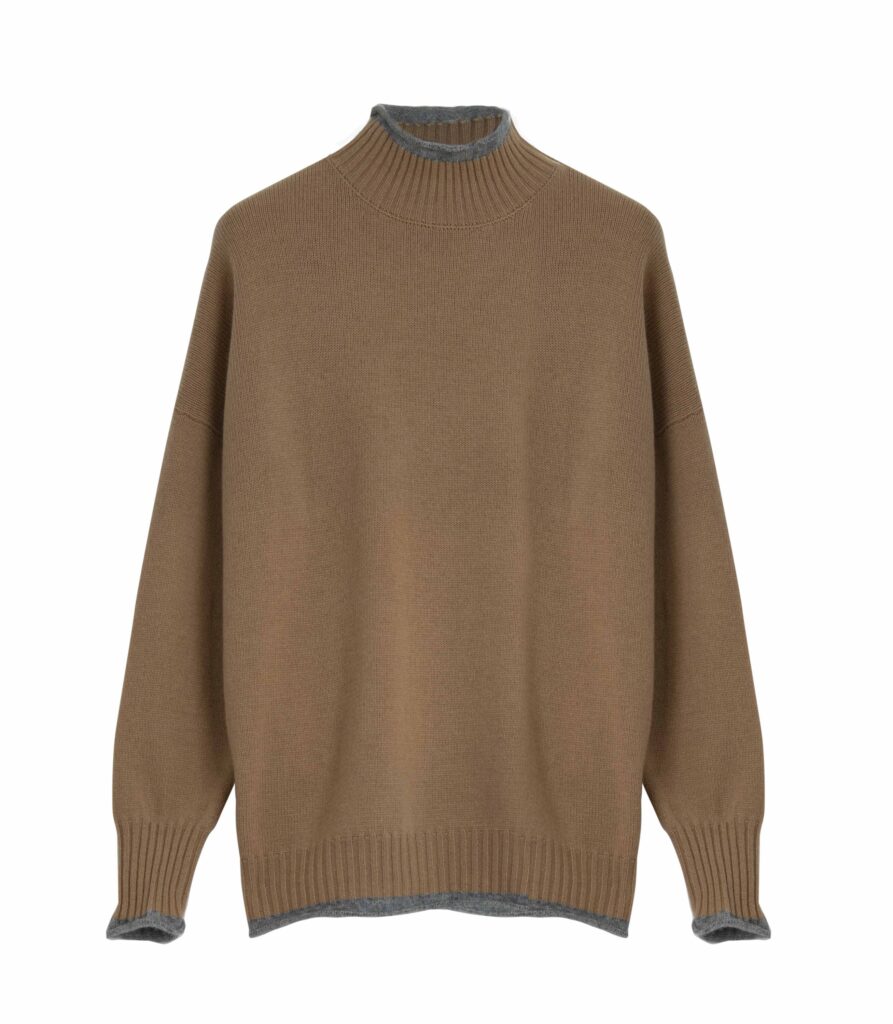 MAGLIA CASHMERE CON COLLO LUPETTO
