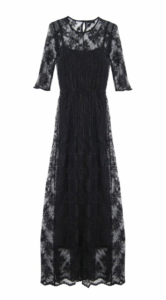 ABITO LUNGO PIZZO CON SOTTOVESTE