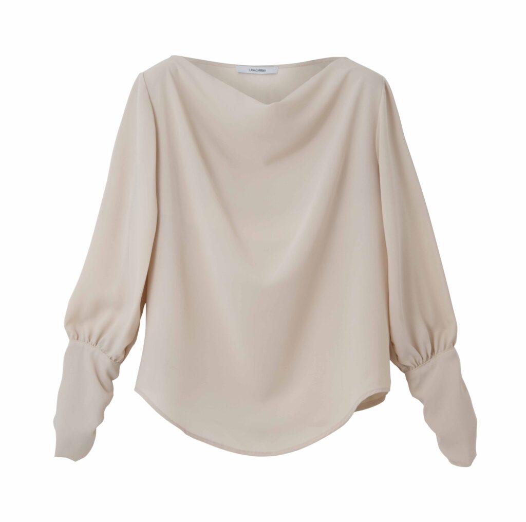 BLUSA CON POLSI DRAPPEGGIATI