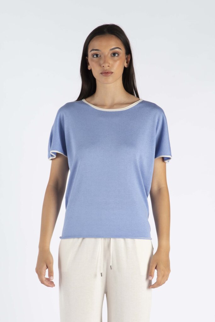 MAGLIA CON PROFILI SETA/CASHMERE