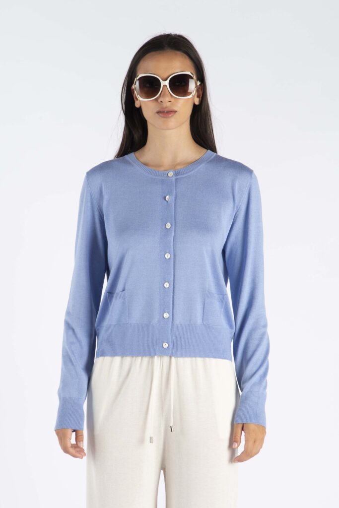 CARDIGAN SETA/CASHMERE