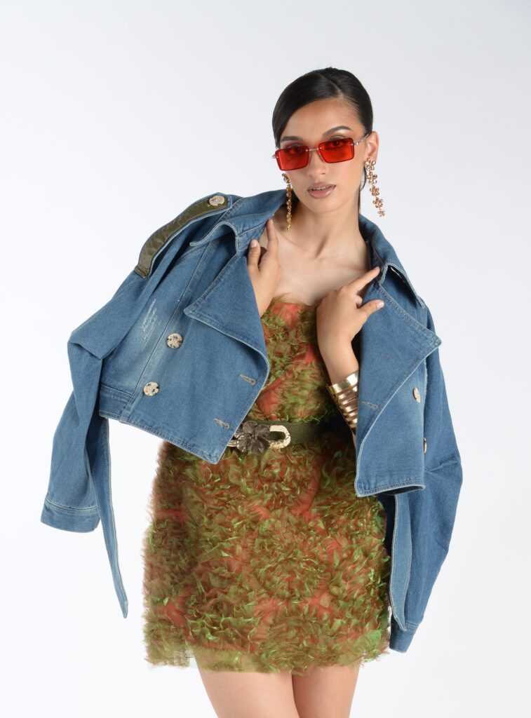 GIUBBINO DENIM CON INSERTI ECOPELLE